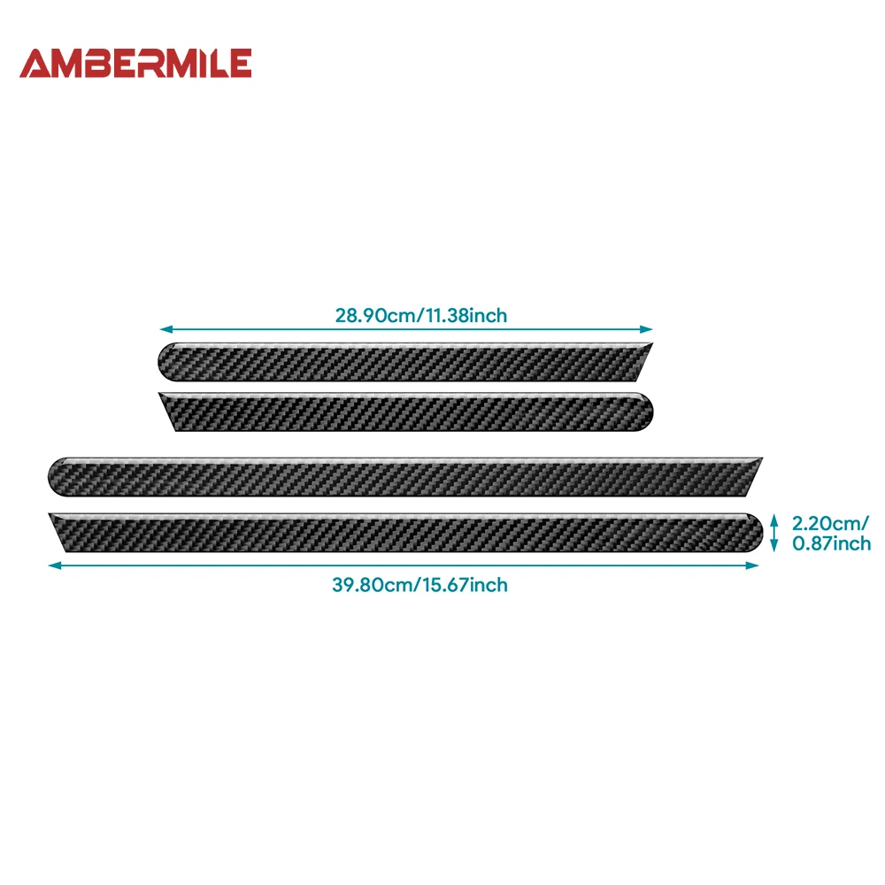 LHD RHD for Mini Cooper S F65 2024 2025 Car Door Decorative Strips Interior Sticker Real Soft Carbon Fiber Panel 4pcs/set