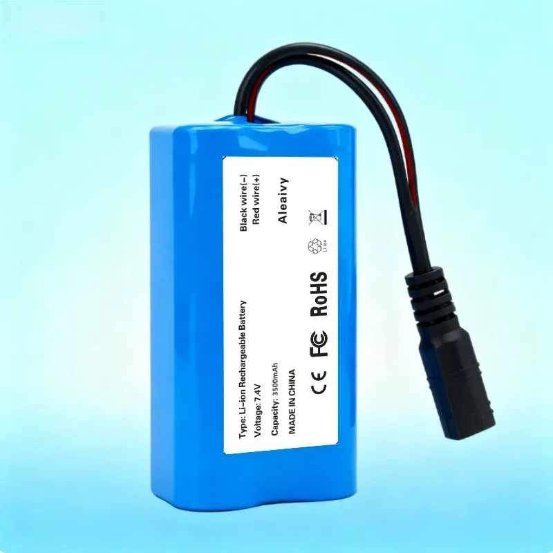 

Replacement Battery for T188 T888 RC Bait Boat 7.4V 3500mAh with USB Charger Long Lasting Power Fast Charging Spare Parts