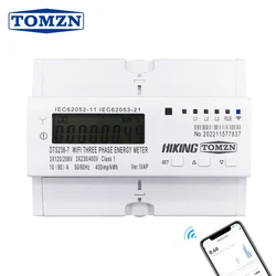 3 phase 80A TOMZN Tuya WIFI Smart Bidirectional Energy Meter timer Power Consumption Monitor kWh  switch Wattmeter 3*120V 3*220V