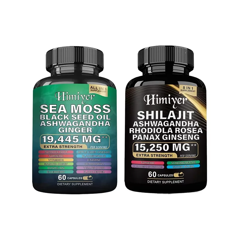 

Himiyer Sea Moss & Shilajit Power ShilaStrength Blend (масло черного семян, куркума, Ашвапандаха, имбирь, витамин D)