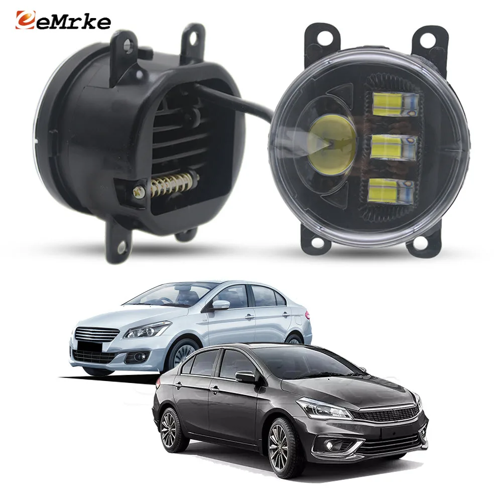 Upgrade Led Car Fog Lights PTF for Suzuki Ciaz Alivio 2014 2015 2016 2017 2018 2019 2020 2021 2022 2023 with Cut-line Lens DRL