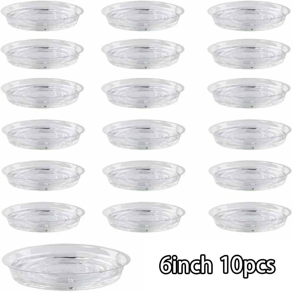 10pcs Flower Pot Mat Garden Plant Saucer Drip Tray Round Pot Base Clear Snack Container Snack Container Desktop Trash Storage