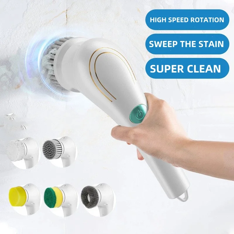 MultiFunctional Electric Cleaning Brush Kitchen Bathroom - Wireless Handheld Power Scrubber For Dishes/Pots/Pans