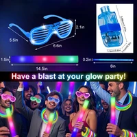166-Piece Glowing Party Decoration Set - 12 Led Glasses, 16 Foam Sticks, 40 Finger Lights, 100 Glow Sticks, Suitable for Weddings and Halloween 3