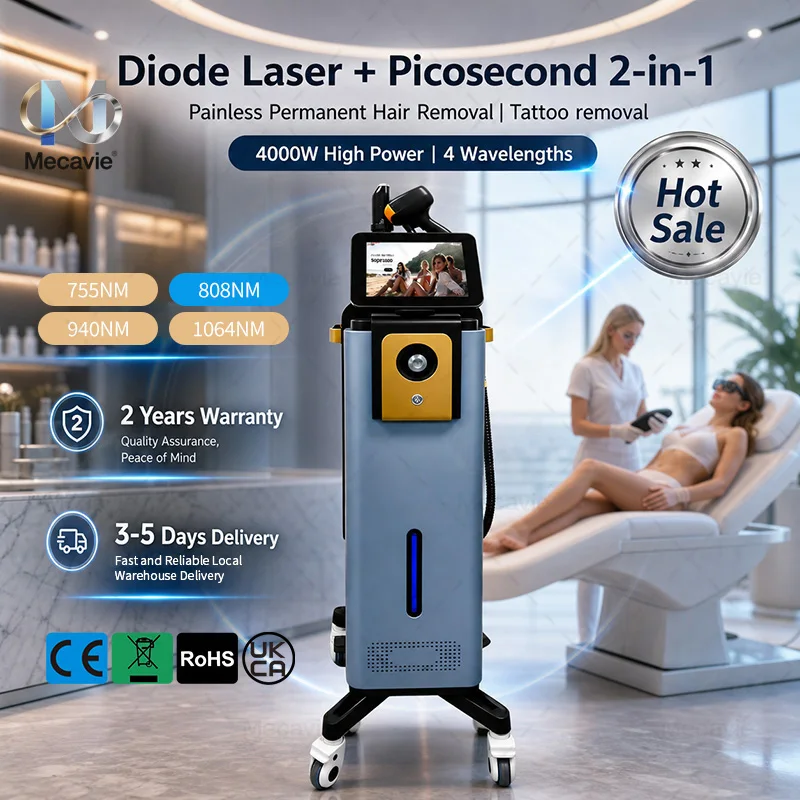 2026 Newest 5000W Soprano Ice Titanium 2-in-1 Hair Removal & Picosecond Laser Machine 4 Waves Permanent Hair Reduction for Salon