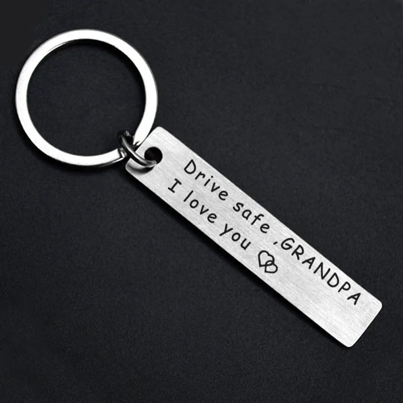 Drive Safe Love Key Chain Unisex Bag Decor Pendant Ring Holder Dad Mom Grandpa Grandma Aunt Uncle Sister Brother Gifts Accessory