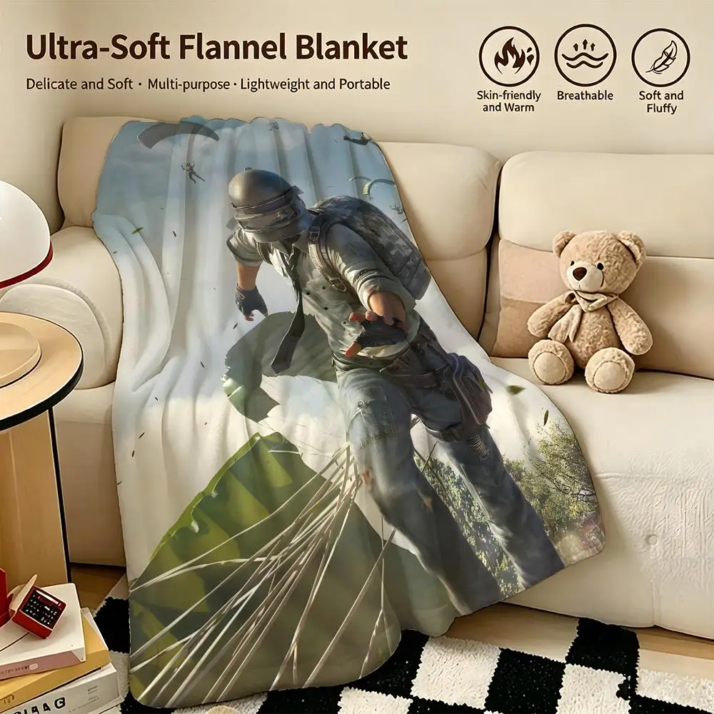 game P-PUBG-G Throw Warm Soft Flannel Blanket, Multi-use for Sofa Bed Camping Travel Nap