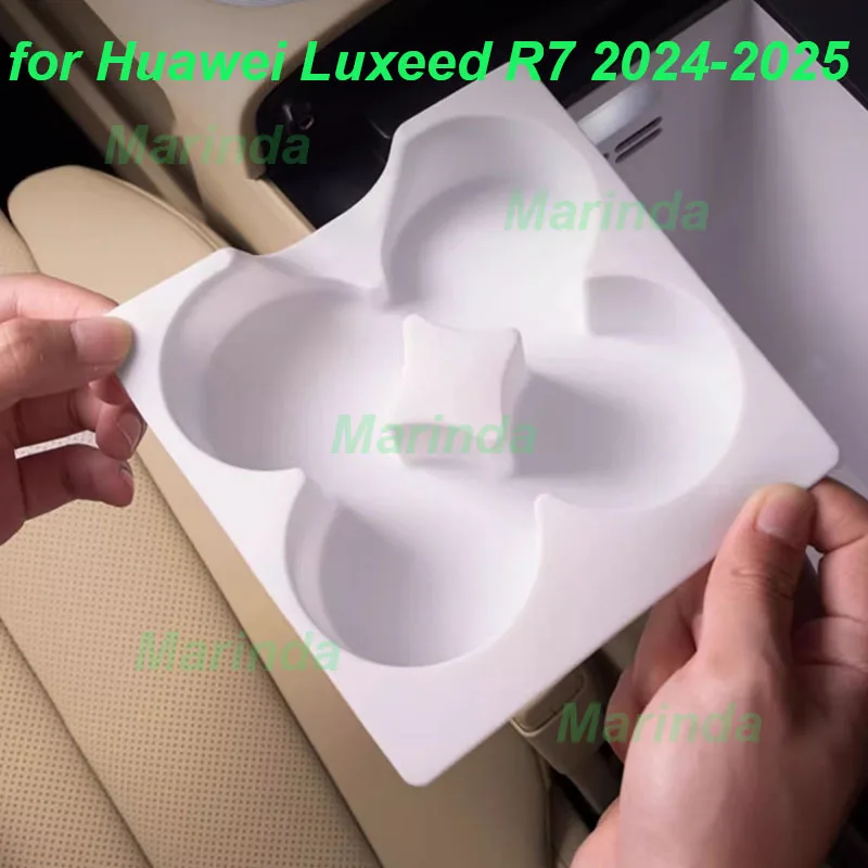 

Car Refrigerator Silicone Storage Box for Huawei Luxeed R7 2024-2025 Cup Holder Fixed Grid Non-slip Pad Interior Accessories