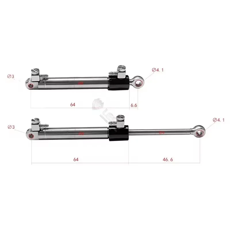 RC 1/14 Metall-Hydraulikzylinder 70,6mm bis 110,60mm für Tamiya Hydraulikbagger Lader Muldenkipper für VOLVO Anhänger DIY-Teile – Detail 5