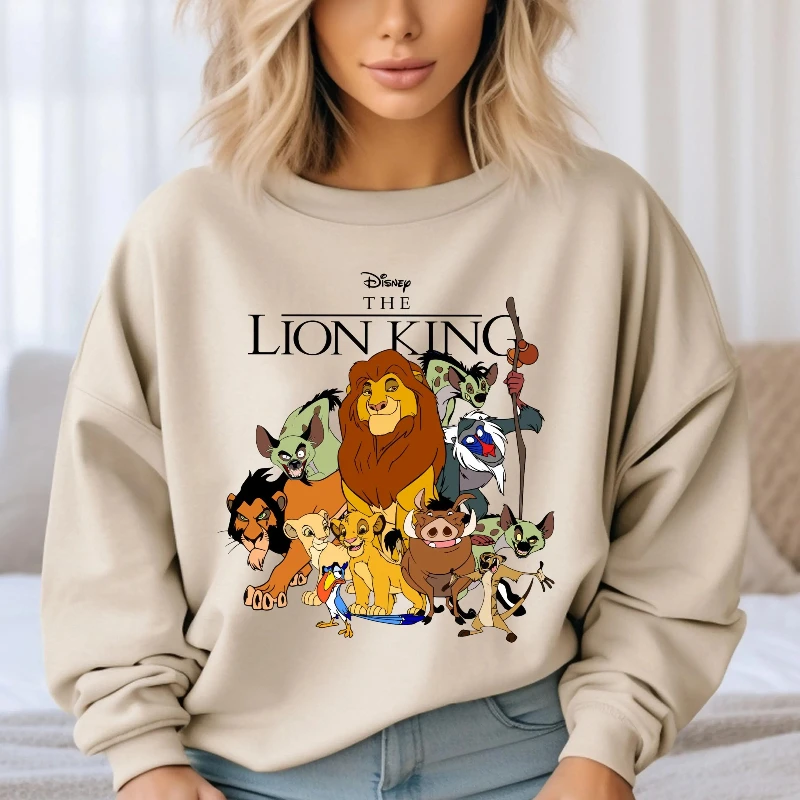 Couple Disney The Lion King Sweatshirt Women's Men Cotton Hoodie Pullover Casual Tops Autumn Winter Fleece Oversize Unisex Coats