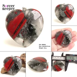 Real Natural Bloodstone Gem Stone Pendant Necklace Polished Heart Agates Slice Fashion Crystal Beads For Jewelry Making BR628