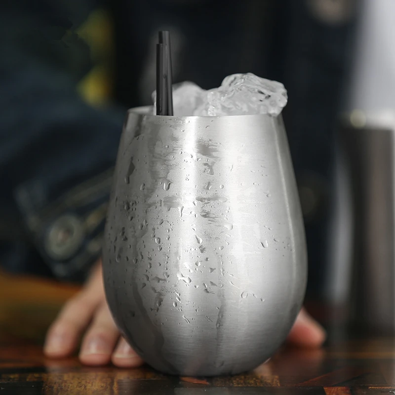 

Styles Hot Sale Stainless Steel 304 Milk Cold Drinking Whisky Beer Cup Creative Egg Shape Coffee Tea Mug