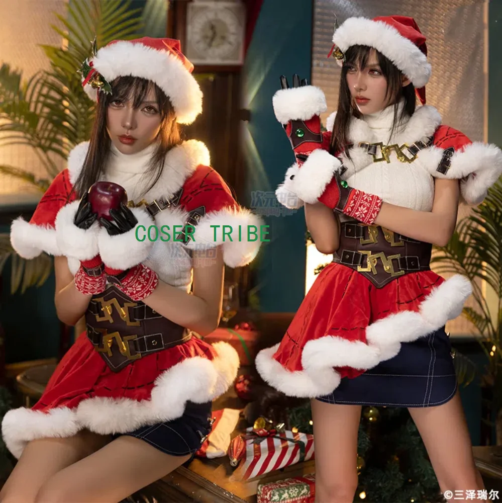 Final Fantasy Tifa Lockhart Christmas Maiden Cosplay Costume Cos Game Anime Party Uniform Hallowen Play Role Clothes Clothing