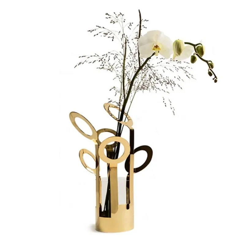 

Nordic Internet celebrities ins brass glass vase living room entrance creative home ornament gift