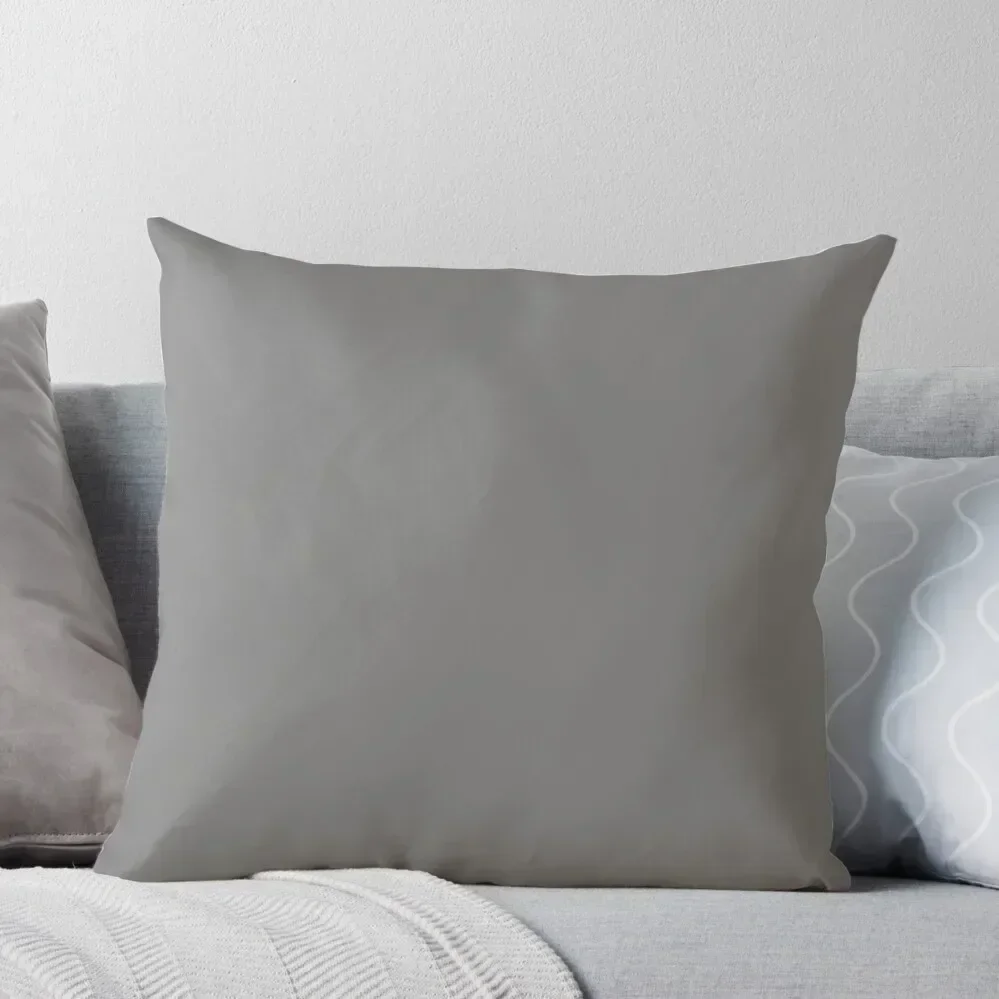 PLAIN SOLID GREY - PLAIN GREY - GRAY - OVER 100 SHADES OF GREY AND SILVERS ON OZCUSHIONS Throw Pillow