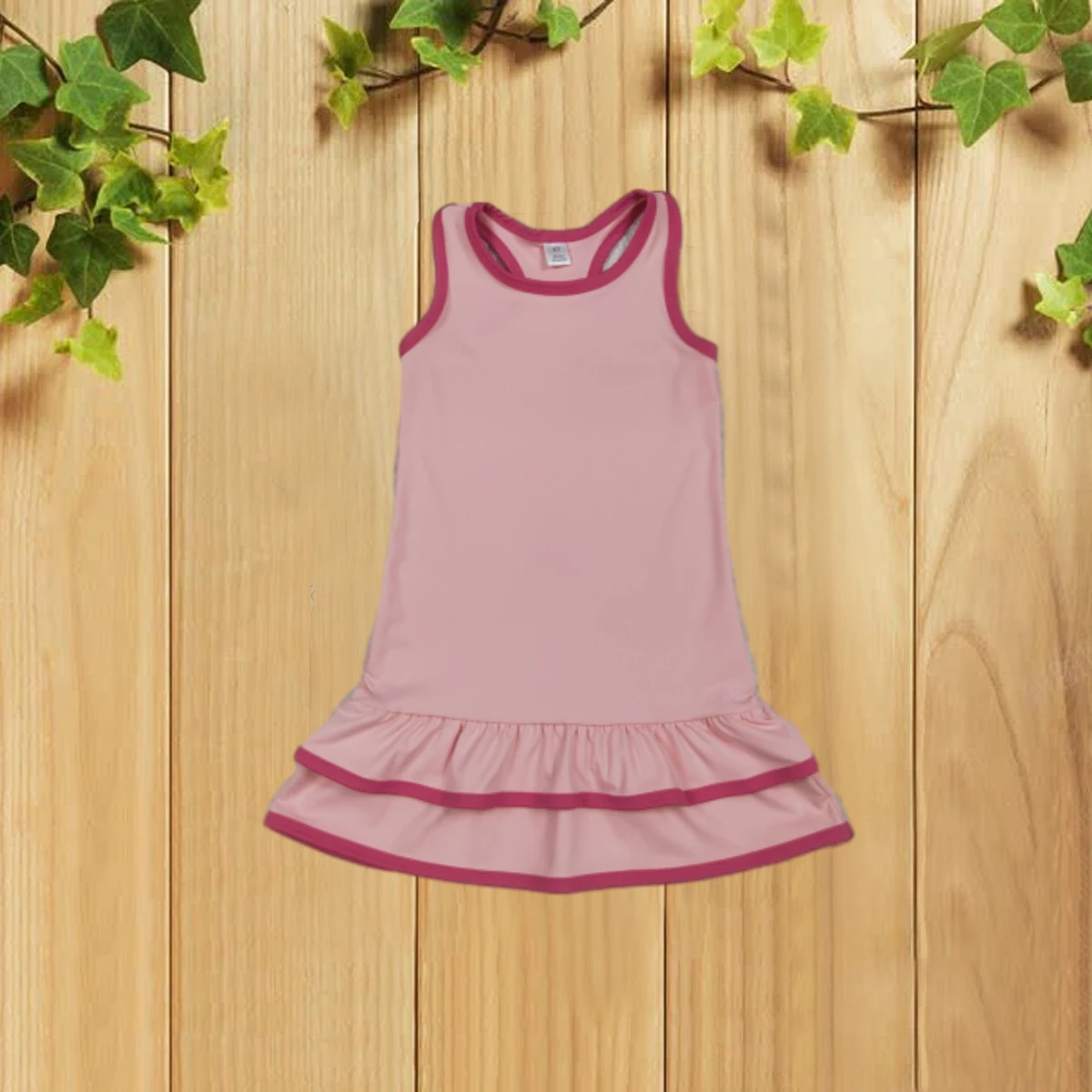 

8.14 GSD2630 Pure Color Pink Yoga Sleeveless Summer Dress for Girls Casual Comfortable Girls' Summer Clothing