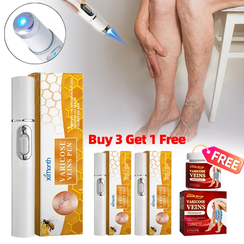 

3Pcs Varicose Veins Laser Therapy Pen For Men And Women Relieve Leg Pain Improves Varicose Vein Cream Improve Blood Circulation