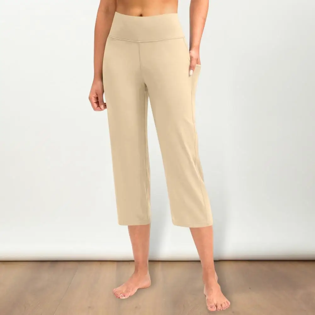 جيوب أكتيفيوير طماق أنيقة المرأة عالية الخصر اقتصاص اليوغا السراويل مع جيوب لتشغيل التدريب رفع مريح