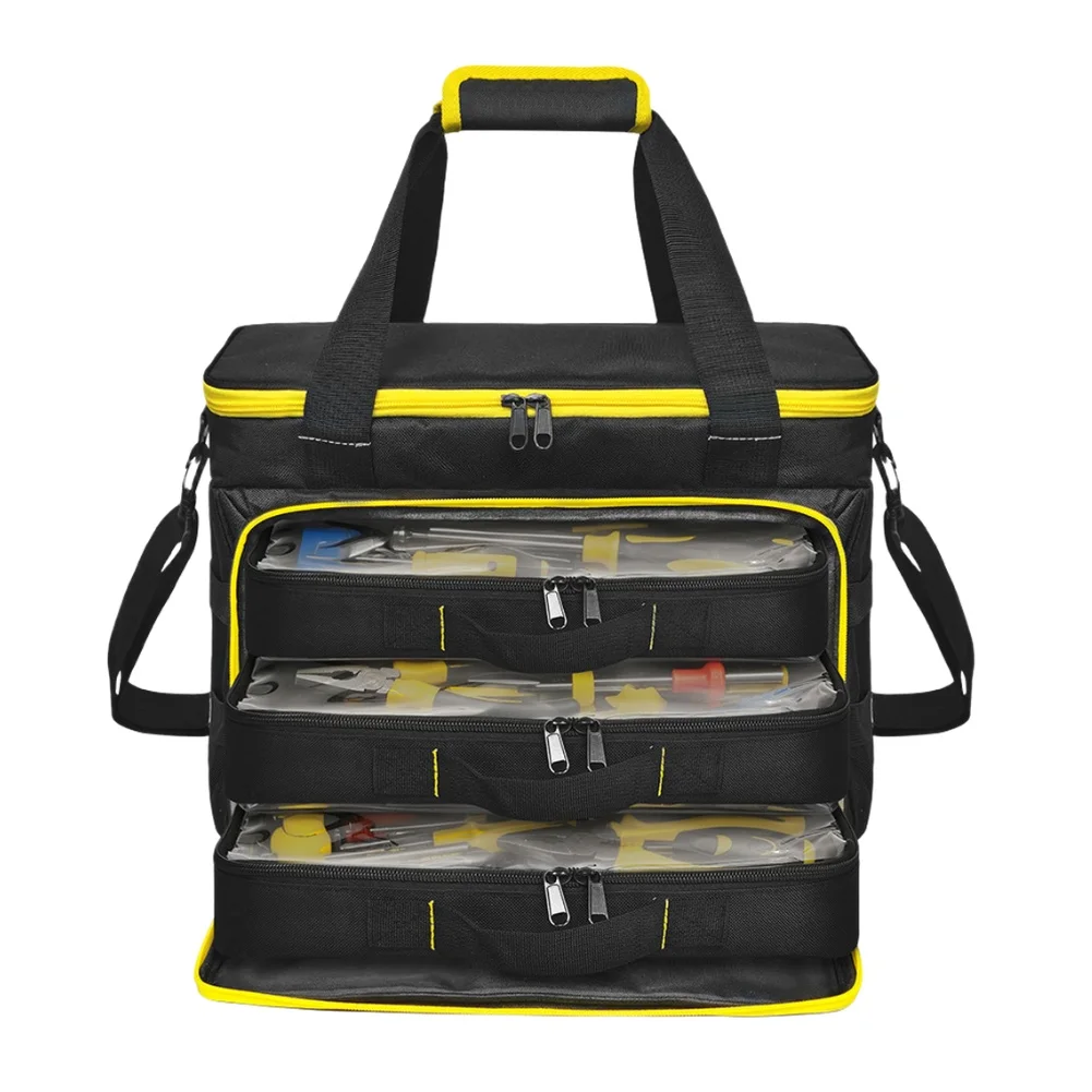 Portable Tool Storage Bag for For chainsaw Circular Saw Hammer with Removable Cases Double Zipper and Shoulder Strap