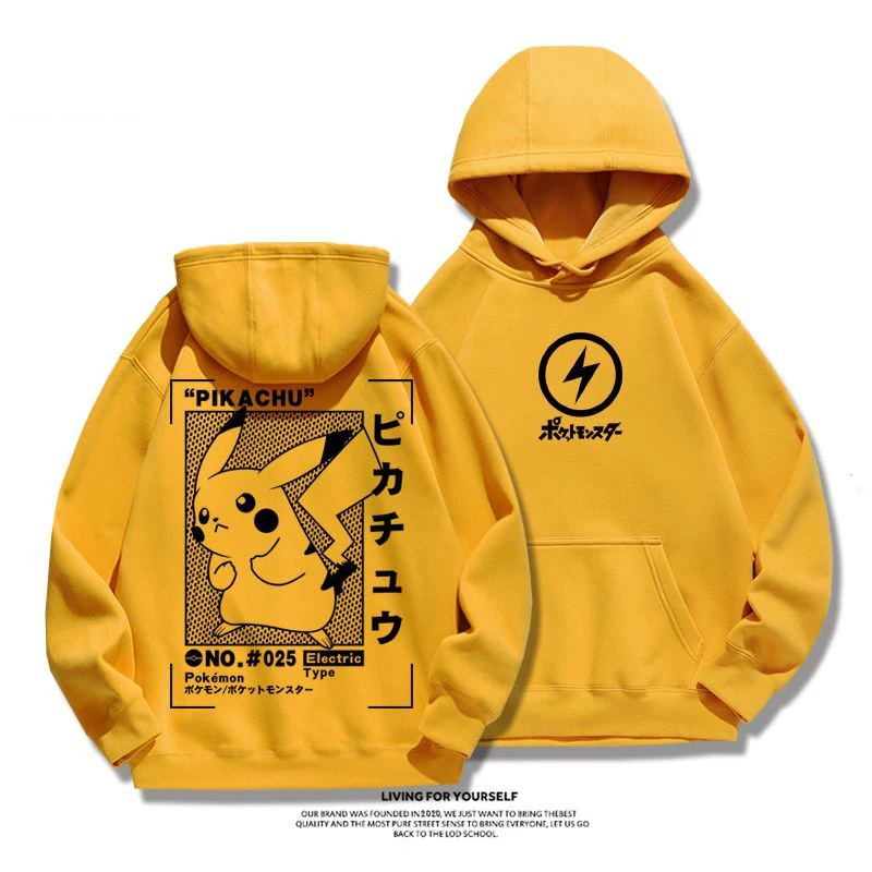 Pokemon Pikachu Sweatshirt Gengar Snorlax Men Women Autumn Winter Hoodie Student Sweater Youth Cool Sports Jacket Gifts Kid Toy