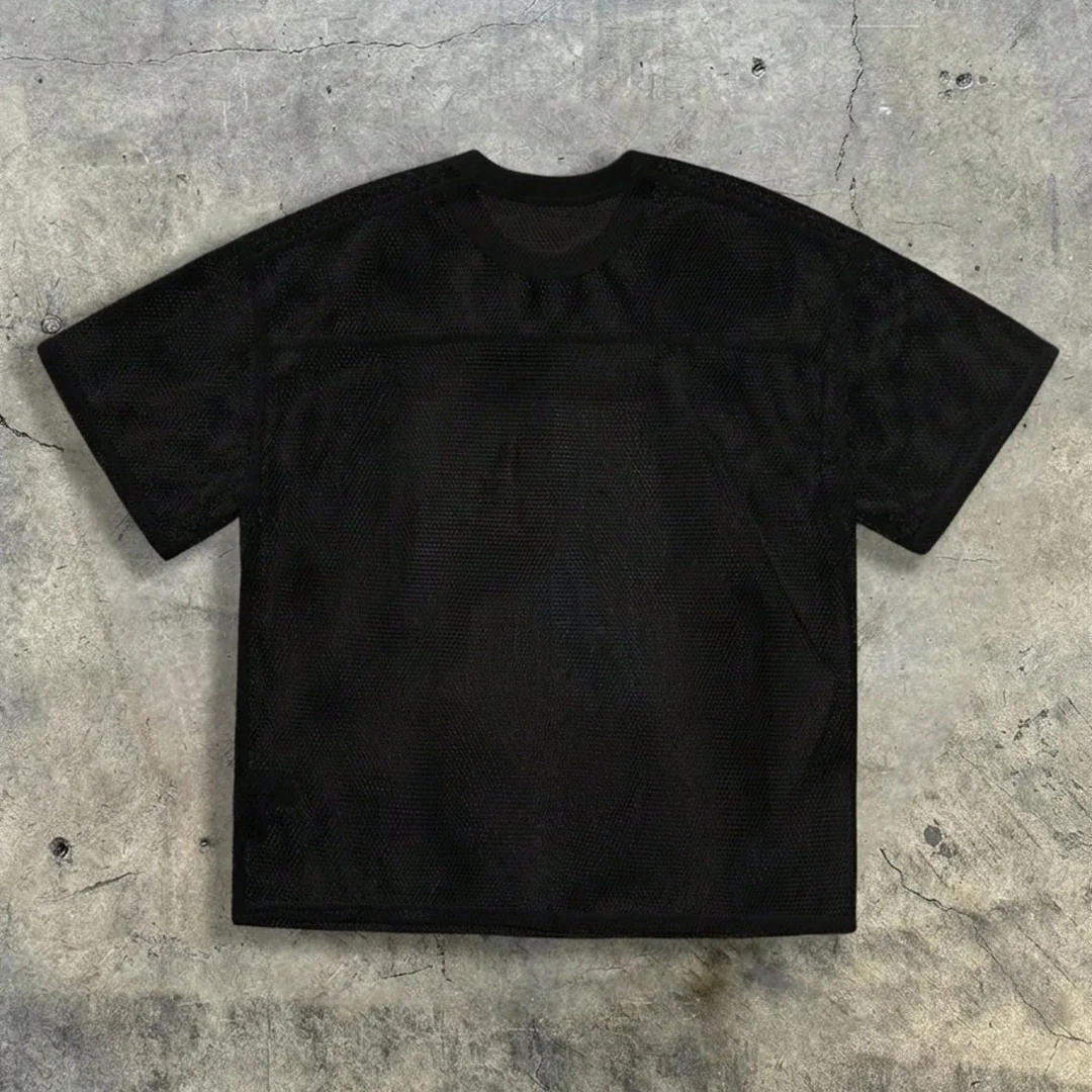 Herren Mesh T-Shirt Sommer Casual Sport Kurzarm Atmungsaktiv 95% Bedruckt Locker Sitzend Streetwear für Tägliches Training Outdoor-Aktivitäten – Detail 6