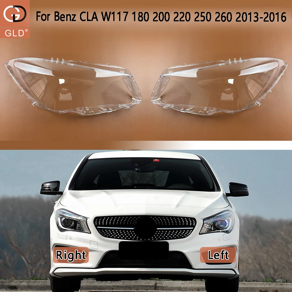 Car Headlight Cover Lampcover Lampshade Lamp Lens Case Auto Light Caps For Mercedes-Benz CLA W117 180 200 220 250 260 2013-2016