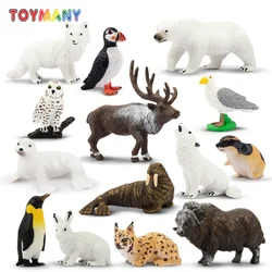 14Pcs Simulation Polar Animal Model Toy Mini Figures Dolls Action Figurines Toys for Children Set Gift Cake Decoration