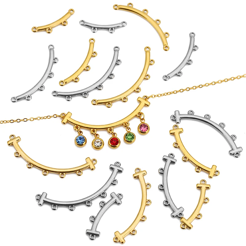 5pcs Stainless Steel Bohemia Necklace Bracelet Layer Pendant Bail Connector for DIY Jewelry Making Multi Strand Clasp Accessorie