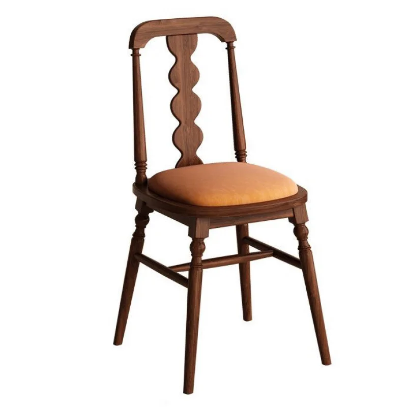 

French medieval solid wood dining chair, makeup stool