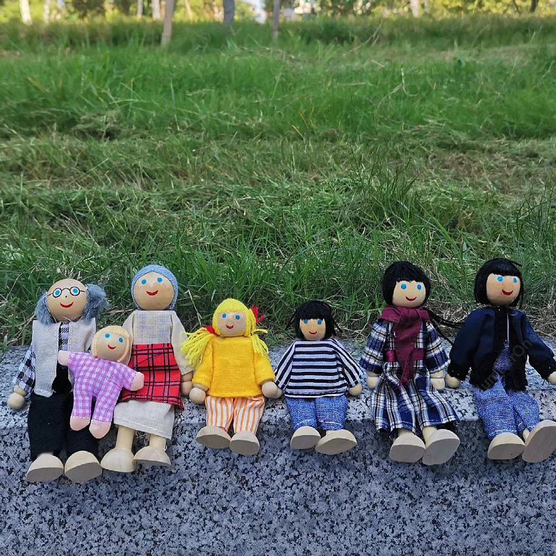 

Семейные куклы, 6 рта, 7 кукол, взаимодействие родителей и детей, познание, детский сад, головоломка, шарнирные настольные куклы
