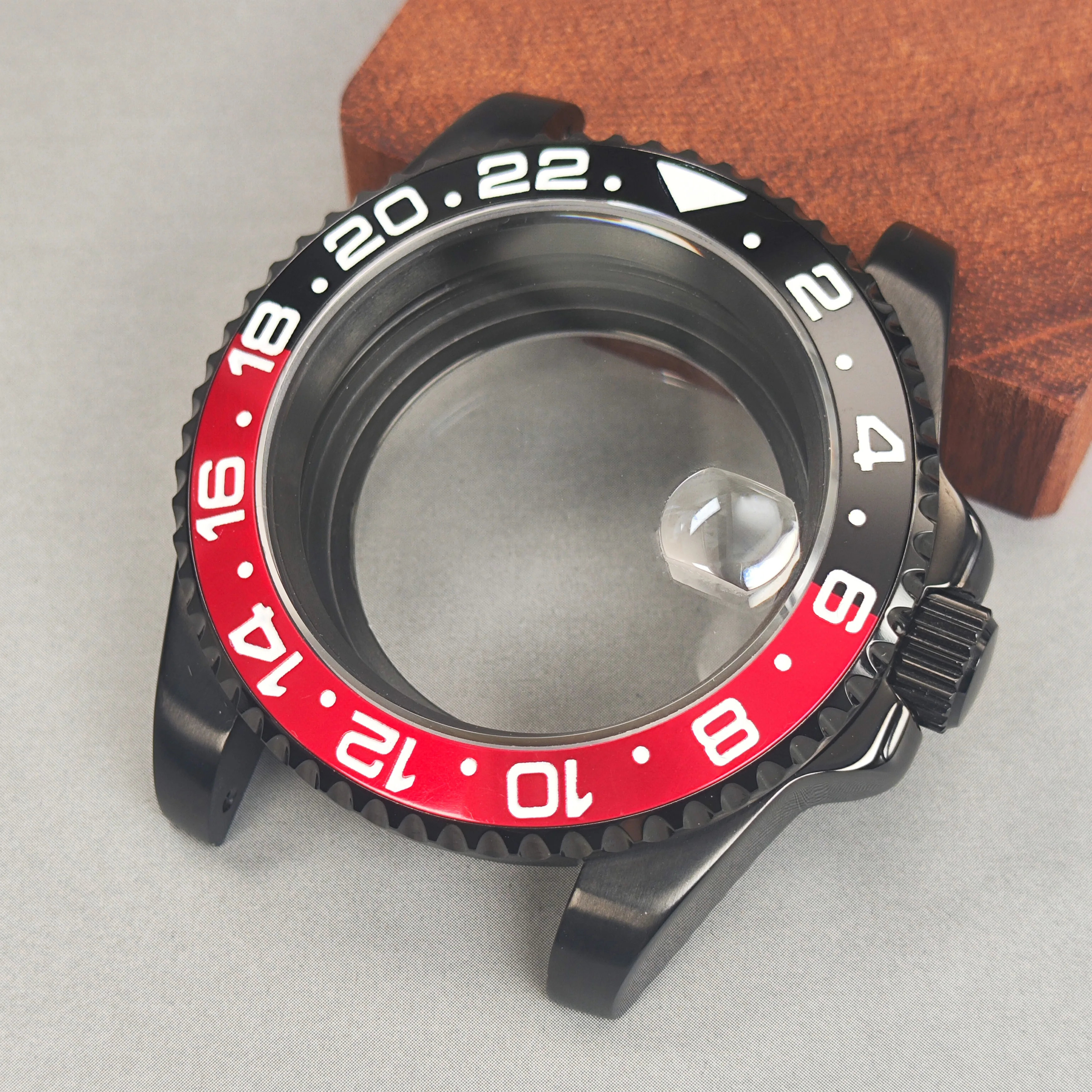 NH35 40 mm Uhrengehäuse mit Saphirglas, 120 Klicks SUB/GMT, passend für NH35 NH36 Uhrwerk, wasserdichtes Gehäuse, passend für 28,5 mm Zifferblatt-Zubehör