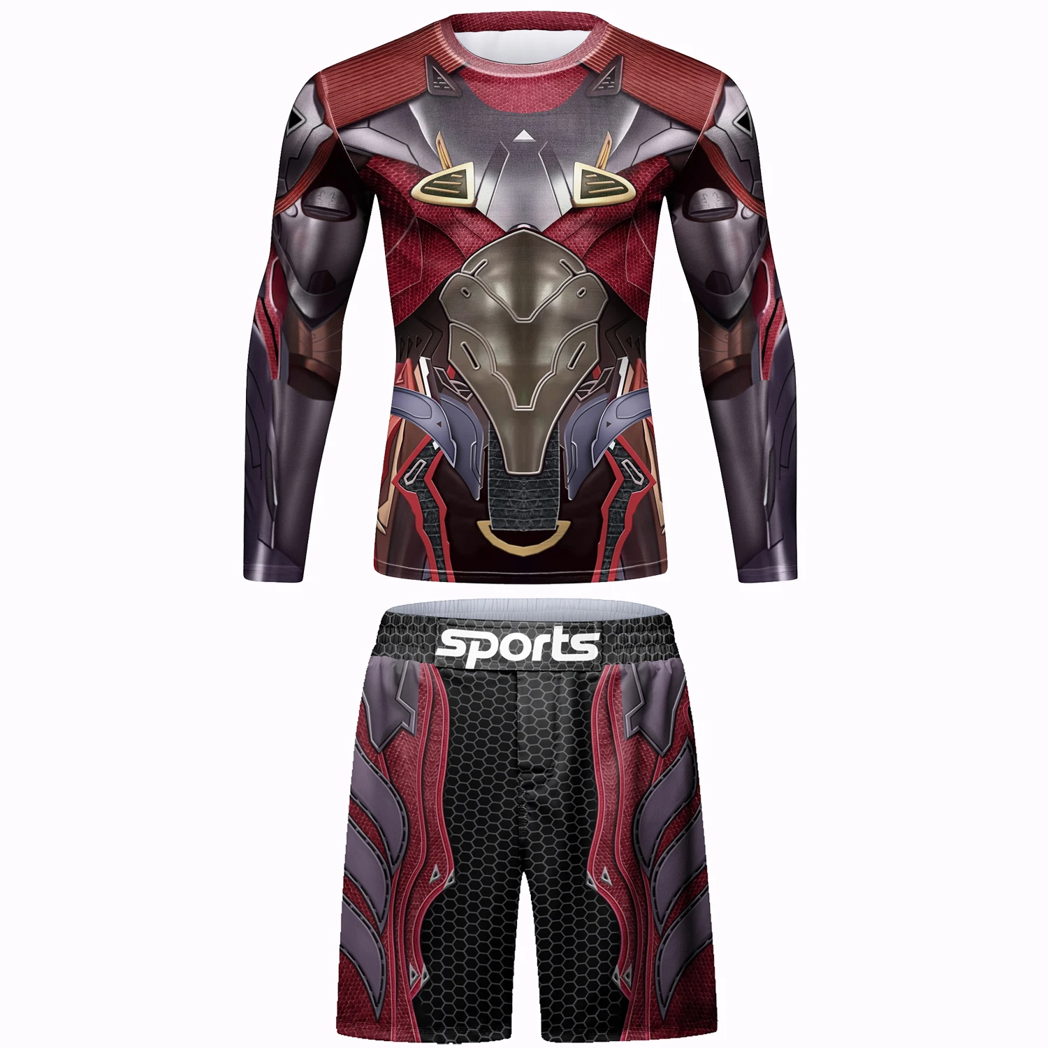 

Футболка с коротким рукавом Rashguard для бразильского бодибилдинга компрессионные колготки брюки для фитнеса мужские комплекты для боевых искусств 4 шт. Bjj костюм