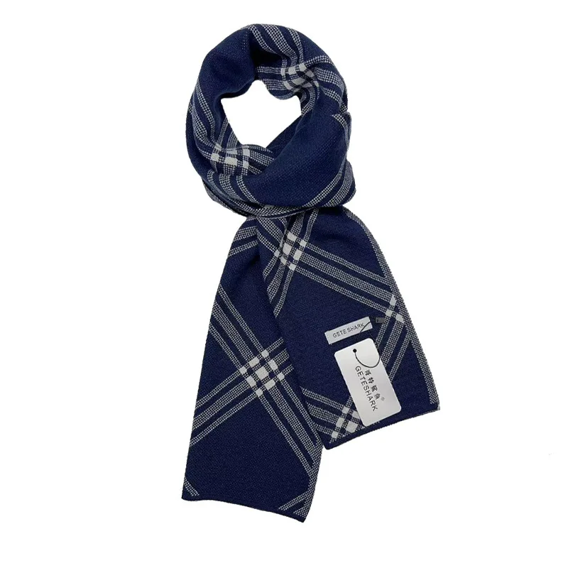 

2025 хит продаж, мужской кашемировый шарф с геометрическим рисунком, зимние теплые шарфы, шали, повседневный деловой длинный вязаный зимний теплый шарф