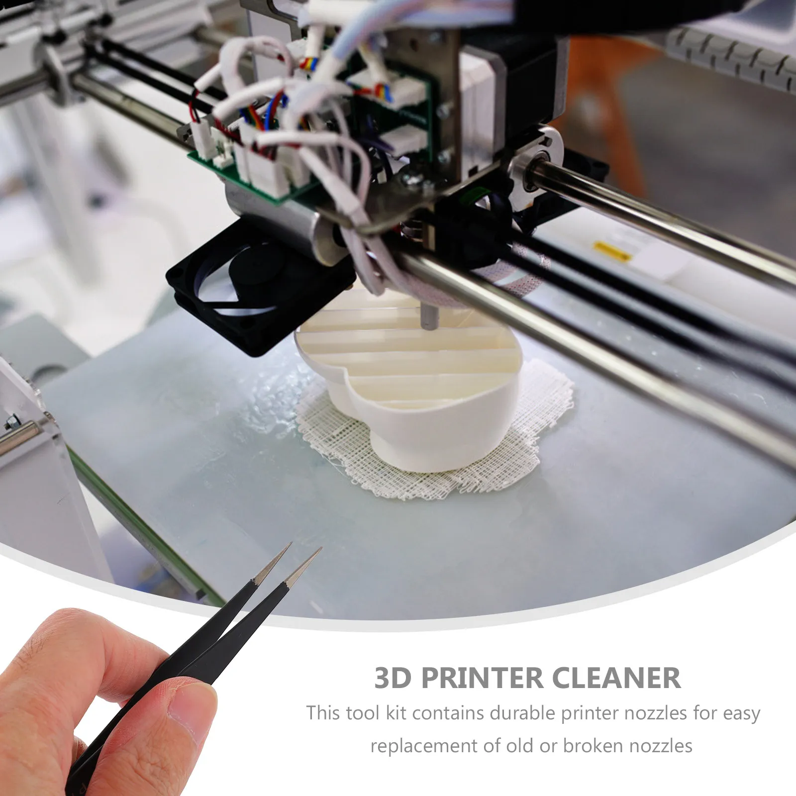 

1Set 3D Printer Accessories Cleaning Kit Includes Nozzles Needles Tube for Smooth Edges Bed Fixing Fast Disassembly Professional