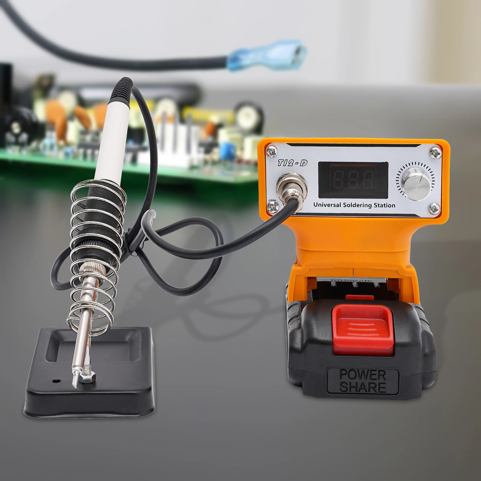 محطة لحام محمولة خارجية باللون الأصفر T12-D محطة لحام حديد دقيقة لإصلاح إعادة صياغة لحام المعادن