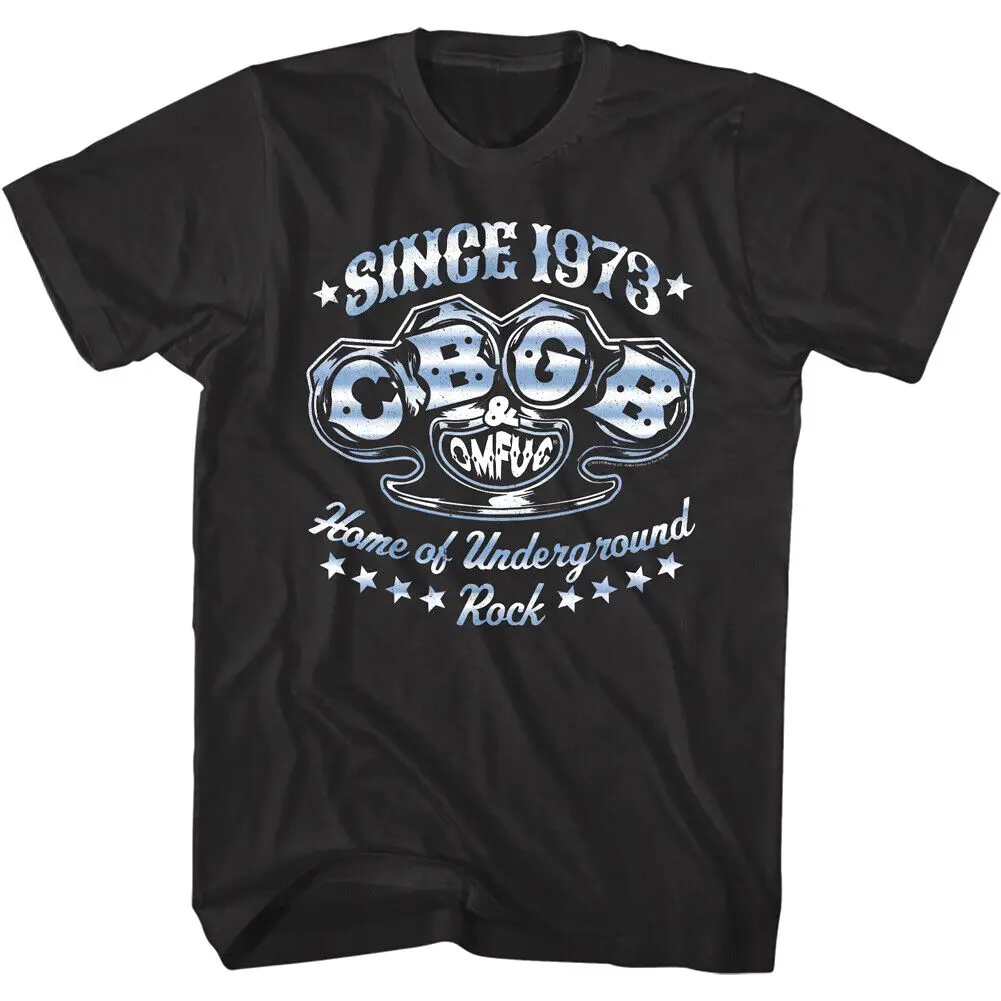 Cbgb Omfug Chrome Knuckles Men'S T Shirt Logo Since 1973 Punk Metal Nyc