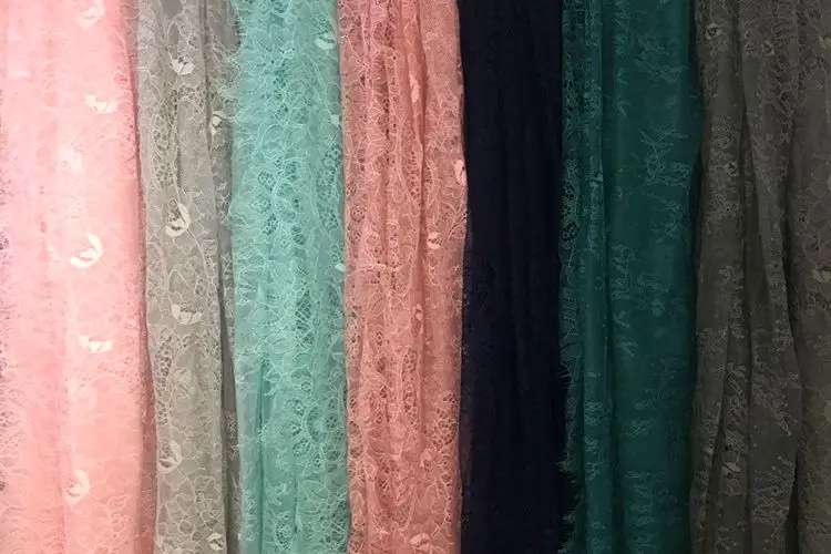 18가지 색상의 부드러운 시스루 얇은 레이스 액세서리 원단, 의류 액세서리, 웨딩 드레스 장식 액세서리에 적합