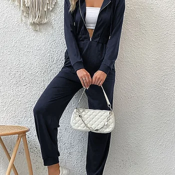 2024 autumn fashion hooded jumpsuit overalls tracksuit zipper hoodie casual sportswear spring new pants pockets jumpsuit elegant