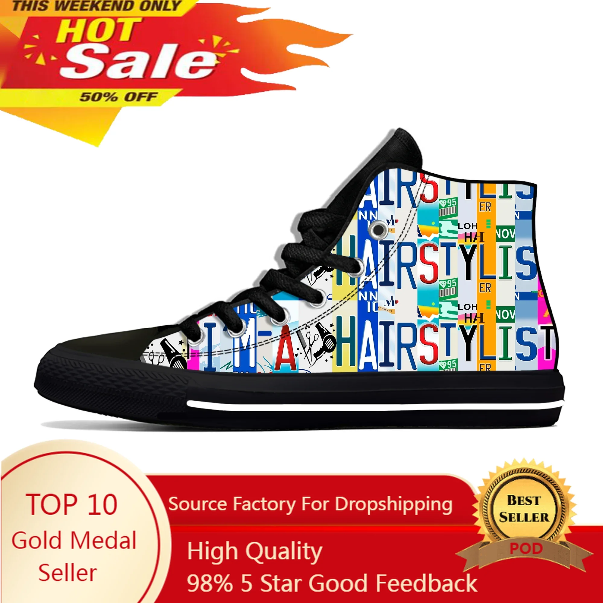 

I am a Hairstylist High Top Sneakers Mens Womens Teenager Casual Shoes Canvas Running Shoes Cosplay Breathable Lightweight shoe