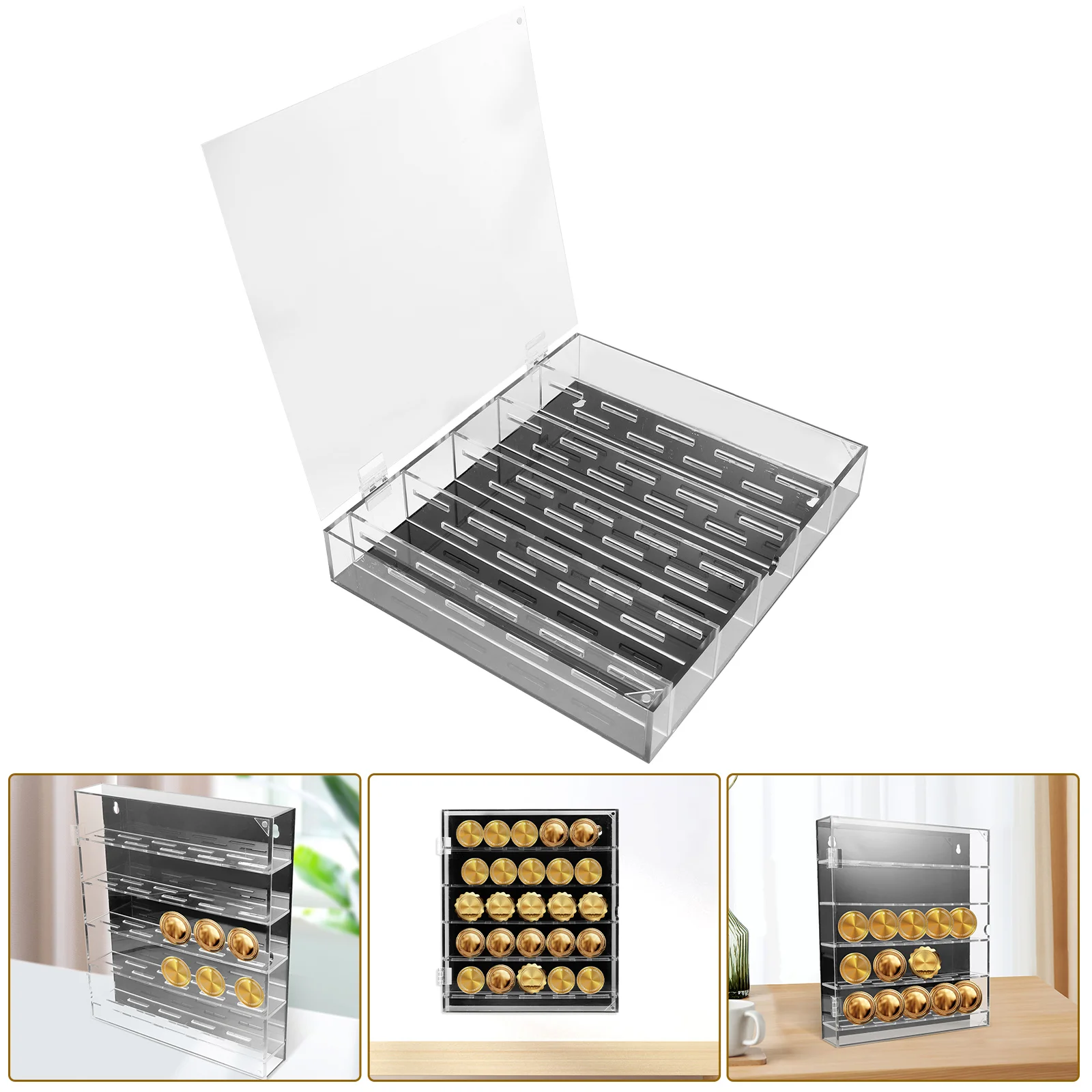 Muntautomaat Opbergdoos Container Plastic Displayhouder Beschermers