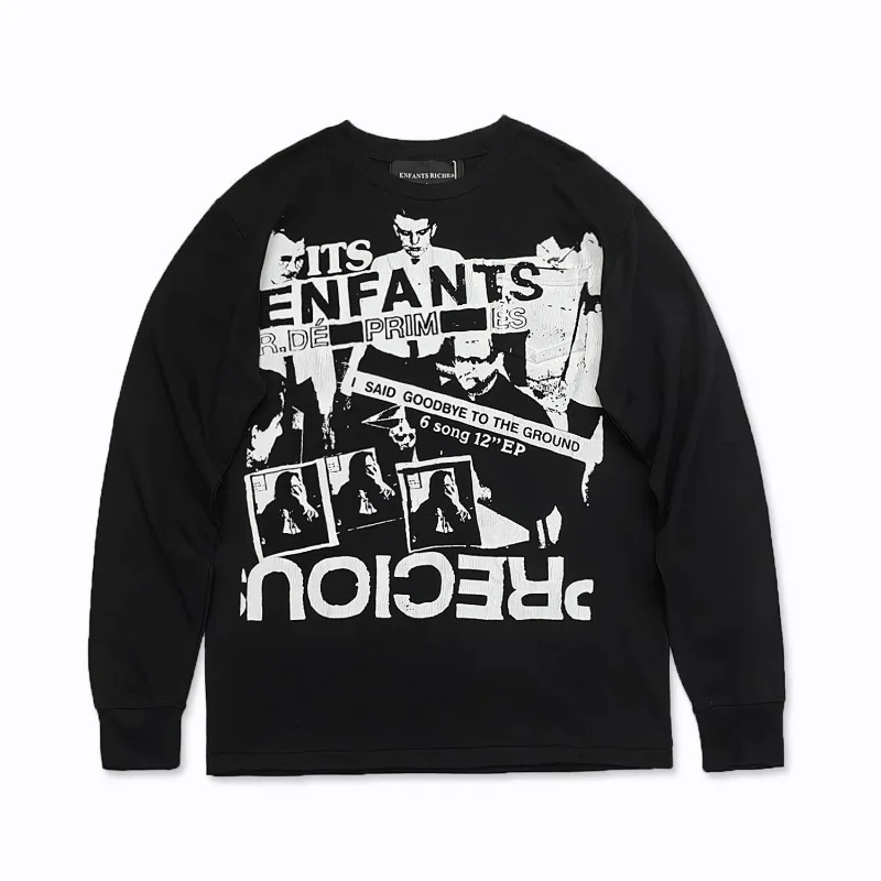 Long Sleeve ERD Enfants Riches Deprimes Letter Portrait T-Shirt Men Women Black Oversized Casual T Shirt Sweatshirts Cotton