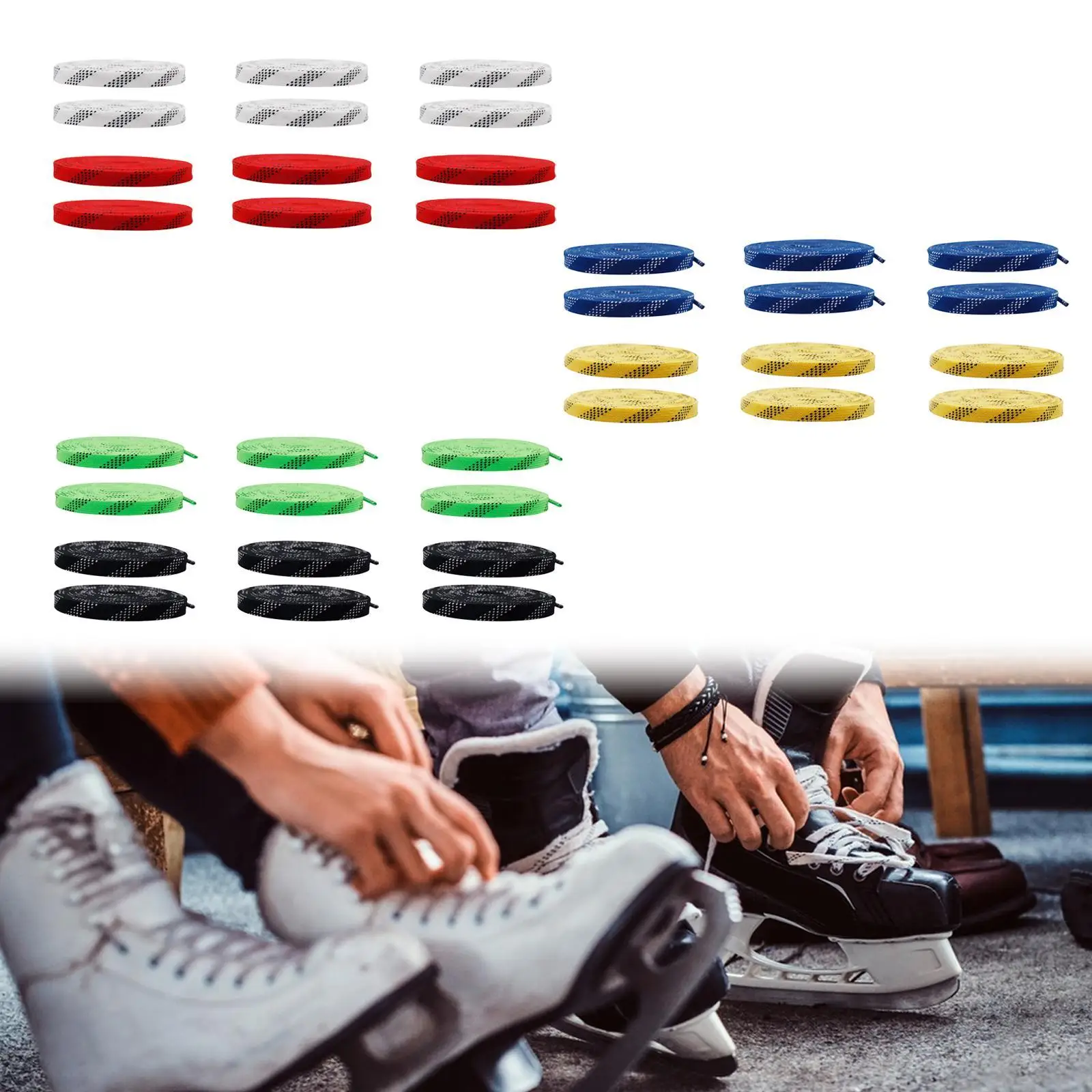 1 par de cordones para patines de Hockey, cordones para zapatos planos y anchos de 10mm de ancho para patines artísticos