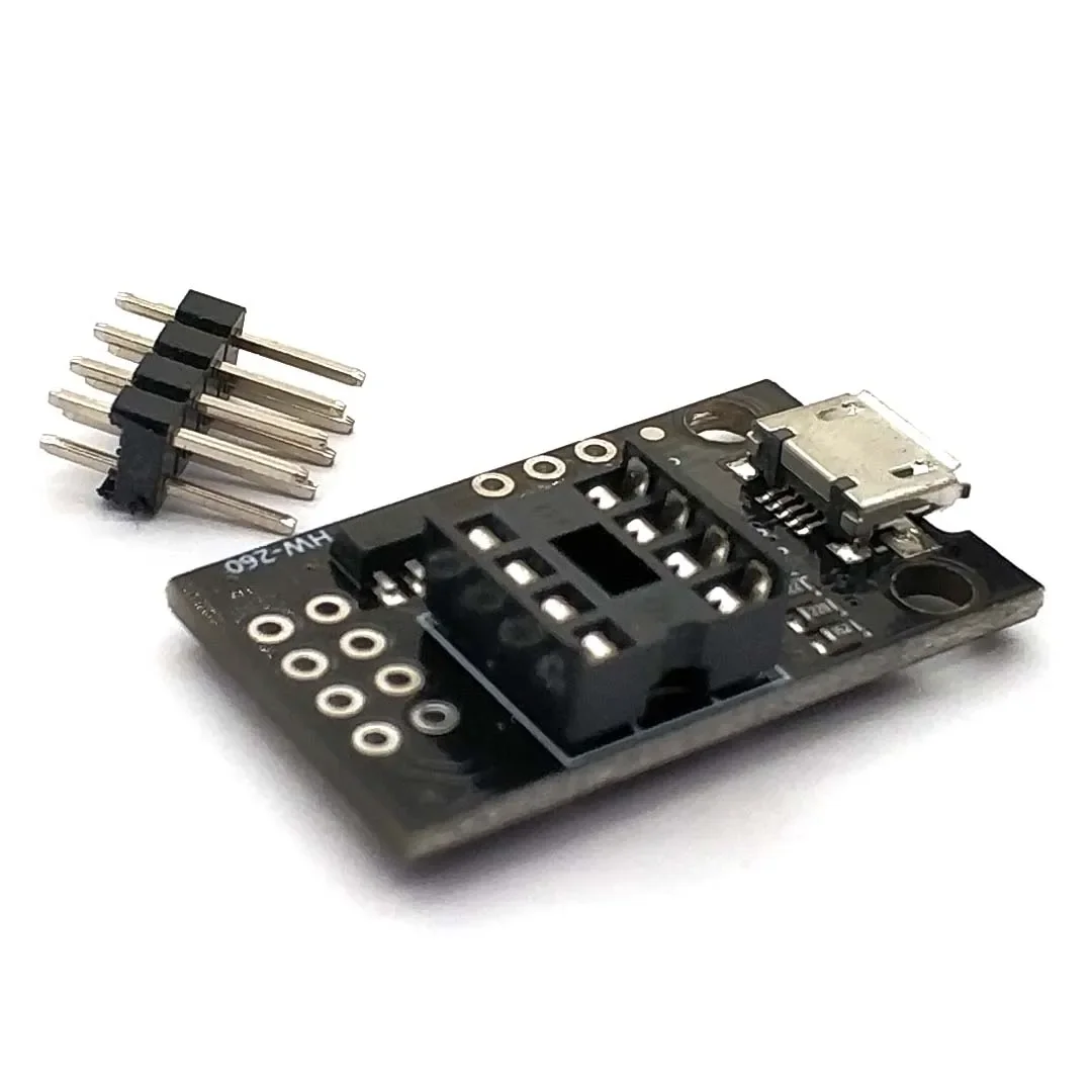 Pluggable ATTINY Development Board for ATtiny13A/ATtiny25/ATtiny45/ATtiny85 Programming Editor Micro Usb Power Connector