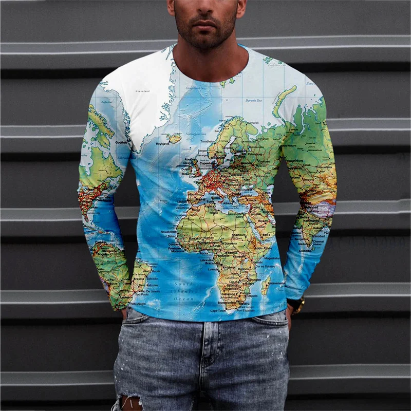 Oversized Men Clothing Colorful Gradient T-Shirt 3D Butterfly Print TShirt 2022 New Long Sleeve O-Neck Casual Tshirt Unisex Tops