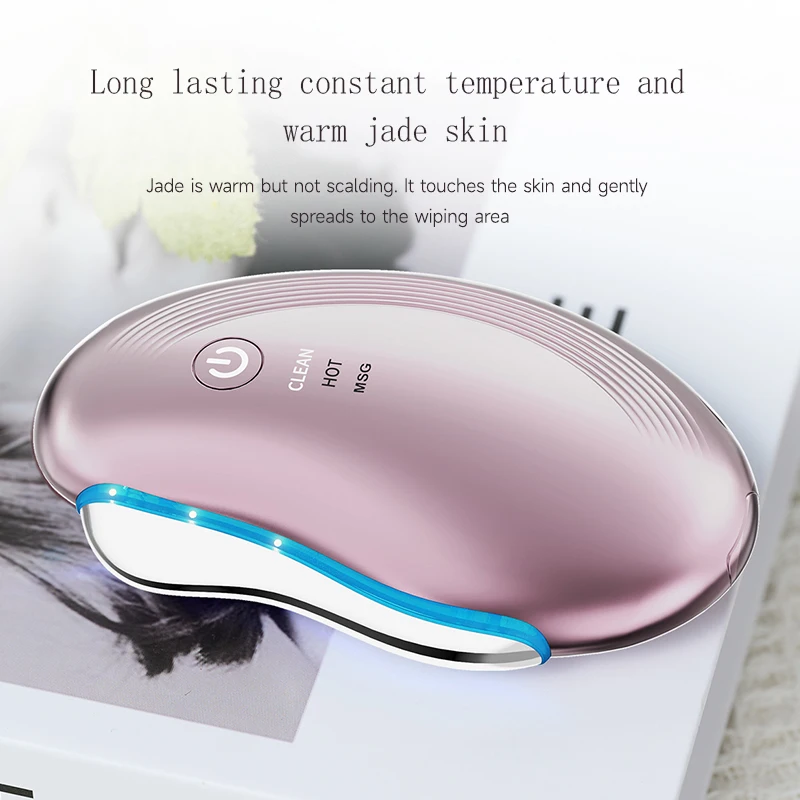 Inteligentny sprzęt do pielęgnacji szyi i ciała, mikroprądowy masażer do twarzy Gua Sha, płytka do skrobania, urządzenie do liftingu twarzy LED z mikroprądami Guasha