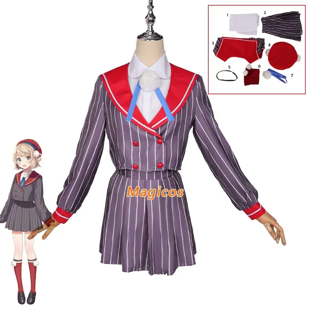 

Virtual YouTuber Shigure Ui Cosplay Costume VTuber Japanese JK School Skirt Uniform Woman Kawaii Halloween Carnival Party Suit