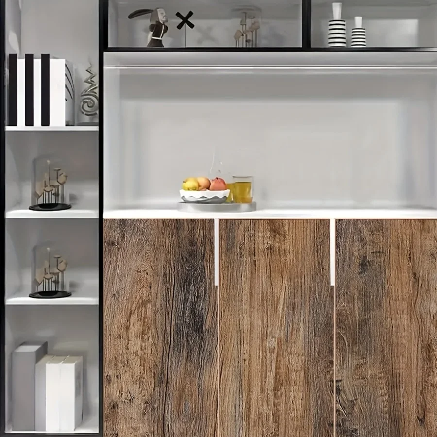 Wood Grain Self-Adhesive Wallpaper Vinyl Renovation Sticker for Bedroom Living Room Wardrobe & Door Walls Wood Design, Room Deco