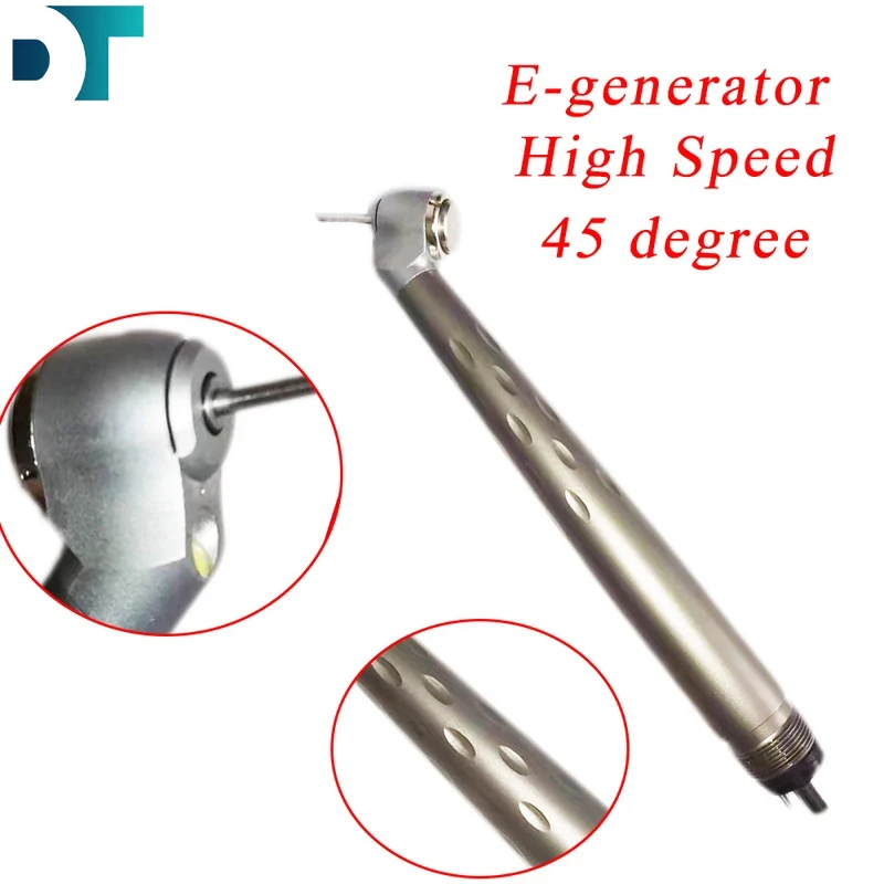 

Dental 45 Degree LED E-generator Surgical 2/4 Hole Handpiece High Speed Turbine Copper Made Dentistry Tools