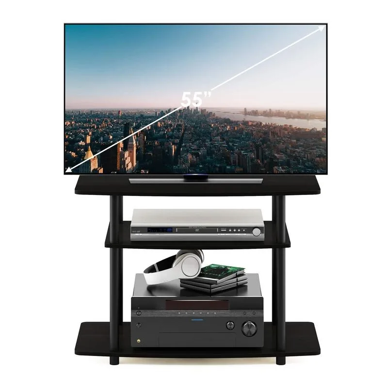 Furinno Turn-N-Tube No Tools 3-Tier TV Stands, Espresso/Black