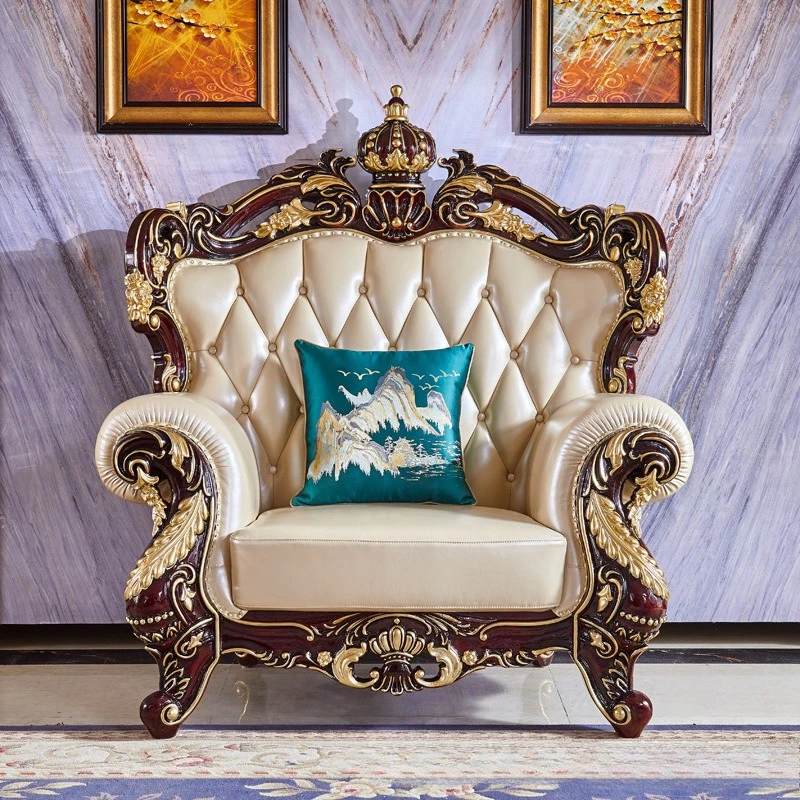 Sofa kulit ruang tamu sofa kulit sapi vila apartemen besar